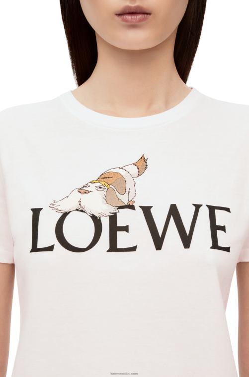 blanco camiseta heen de algodón Loewe R8J8Z833 mujer