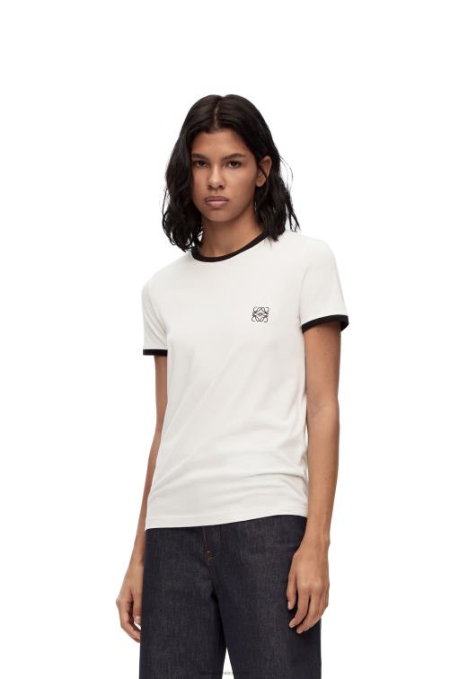 blanco camiseta slim fit fit de algodón Loewe R8J8Z797 mujer