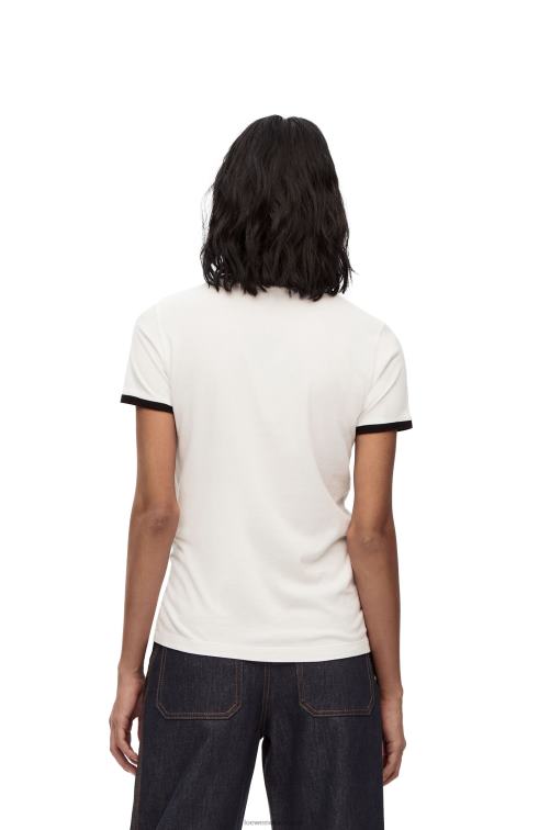blanco camiseta slim fit fit de algodón Loewe R8J8Z797 mujer