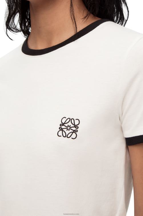 blanco camiseta slim fit fit de algodón Loewe R8J8Z797 mujer