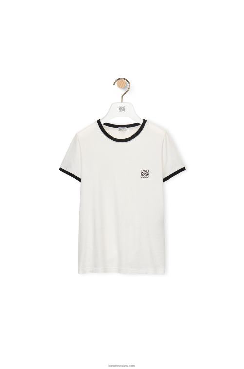 blanco camiseta slim fit fit de algodón Loewe R8J8Z797 mujer