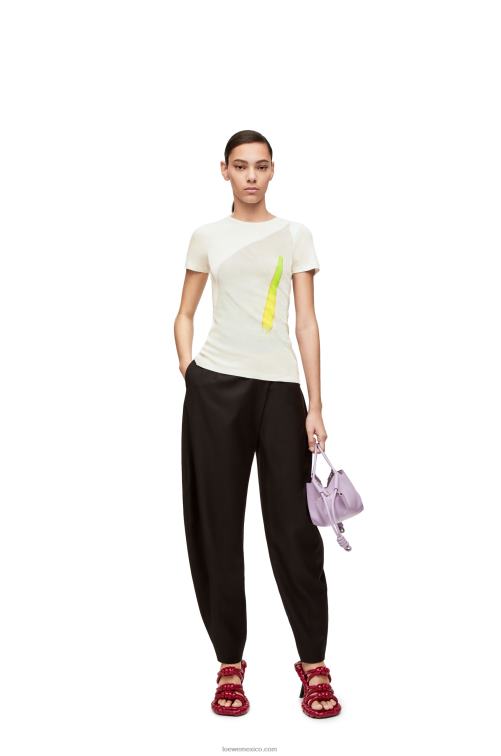 blanco/multicolor top anthurium en punto de canalé de algodón Loewe R8J8Z883 mujer