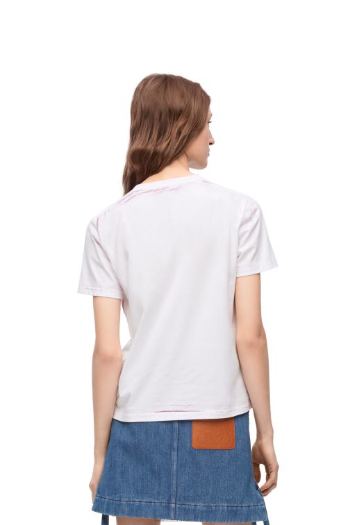 blanco/rosa multicolor camiseta regular fit de algodón Loewe R8J8Z771 mujer