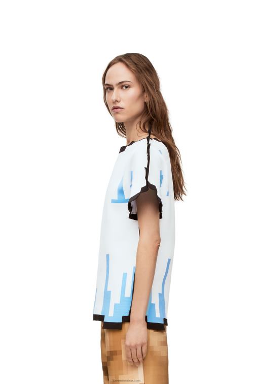 blanco top pixelado de punto técnico Loewe R8J8Z879 mujer