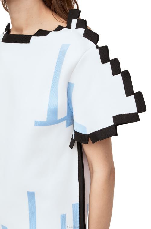 blanco top pixelado de punto técnico Loewe R8J8Z879 mujer