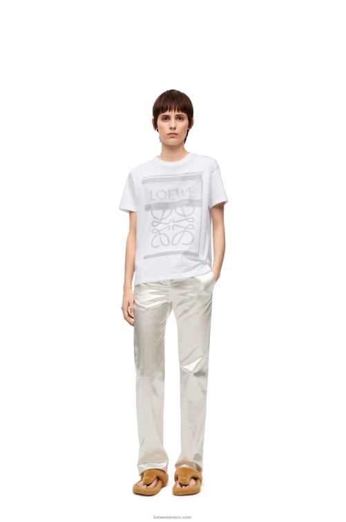 gris blanco camiseta regular fit de algodón Loewe R8J8Z770 mujer