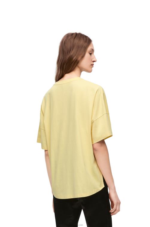 limón claro camiseta boxy fit de algodón Loewe R8J8Z780 mujer