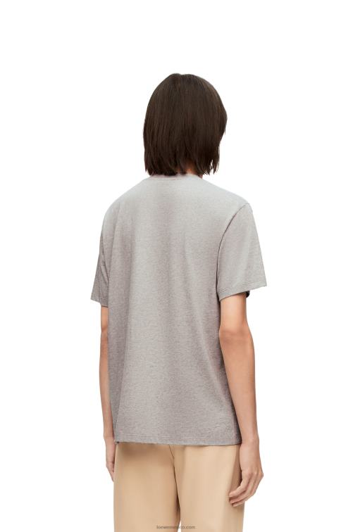mezcla de grises Camiseta de algodón con anagrama heen Loewe R8J8Z846 mujer
