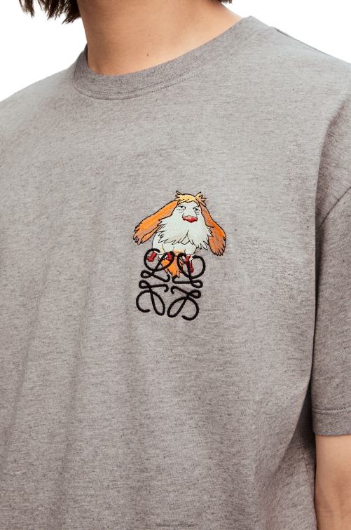 mezcla de grises Camiseta de algodón con anagrama heen Loewe R8J8Z846 mujer