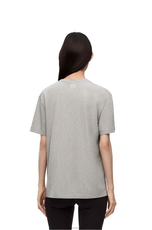 mezcla de grises camiseta con conejito de algodón Loewe R8J8Z807 mujer