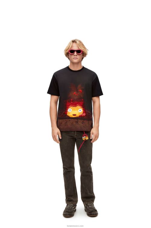 multicolor camiseta calcifer de algodón Loewe R8J8Z830 mujer