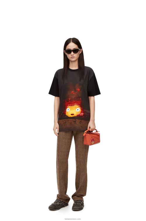 multicolor camiseta calcifer de algodón Loewe R8J8Z830 mujer