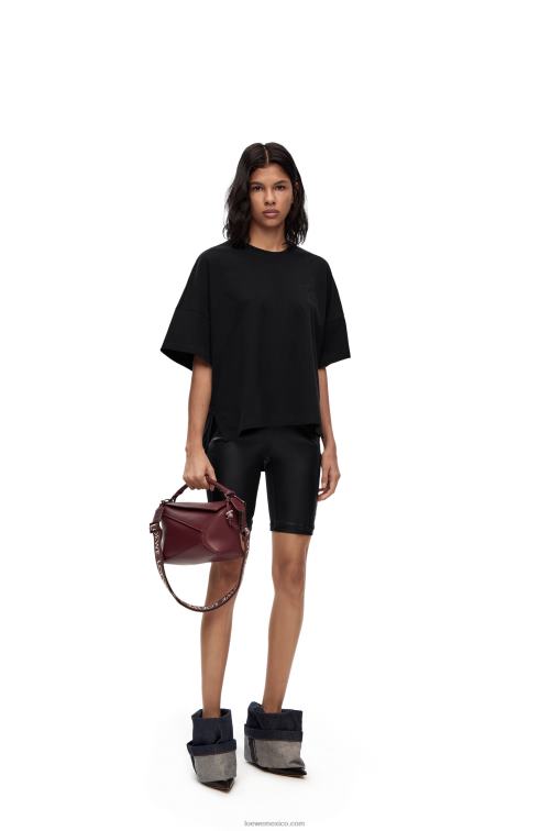 negro camiseta boxy fit de algodón Loewe R8J8Z823 mujer