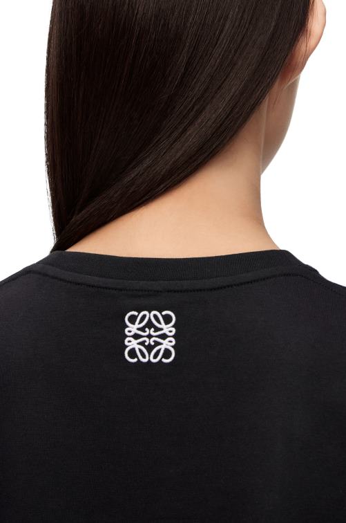 negro camiseta con conejito de algodón Loewe R8J8Z809 mujer