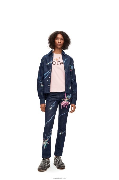 tiza camiseta heen de algodón Loewe R8J8Z832 mujer