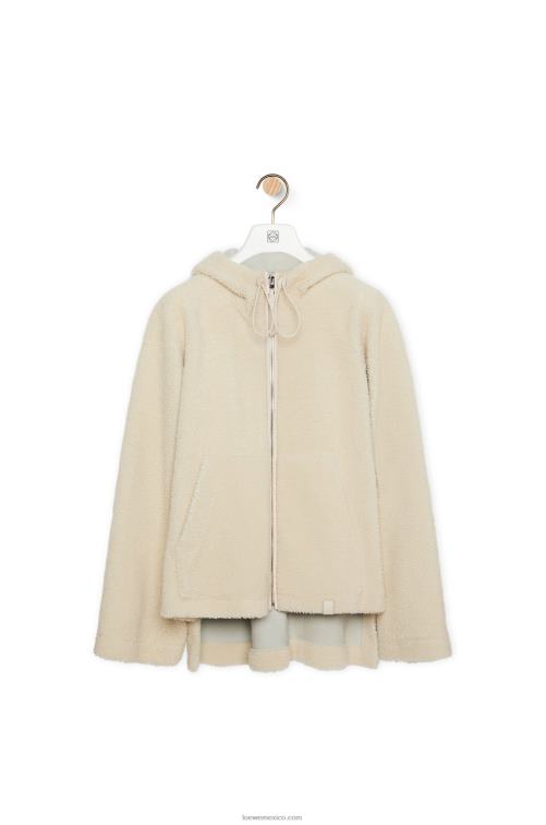 Marfil chaqueta con capucha de borrego Loewe R8J8Z1127 mujer