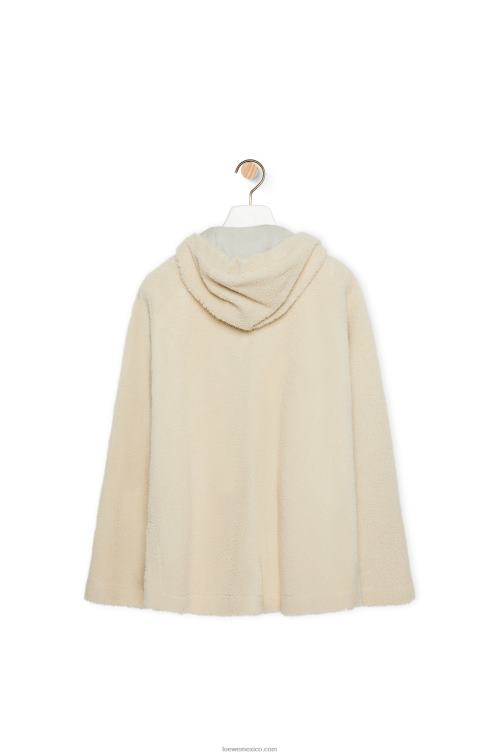 Marfil chaqueta con capucha de borrego Loewe R8J8Z1127 mujer