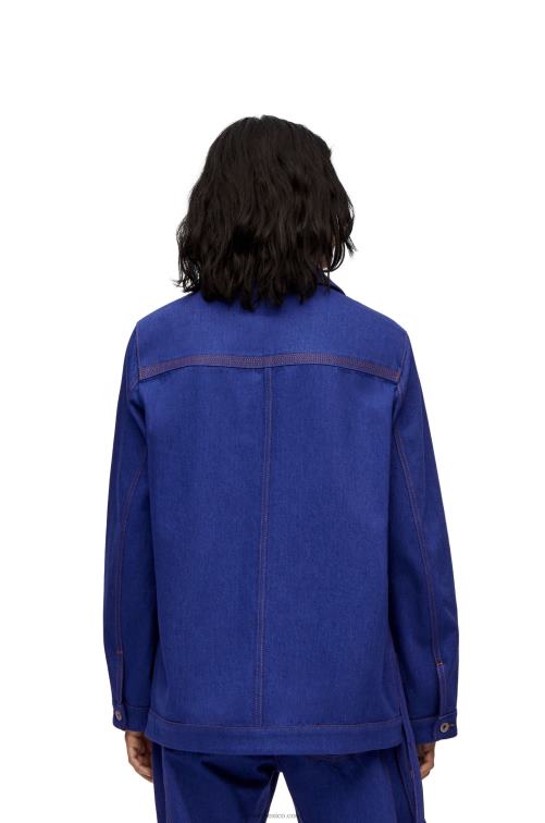 azul brillante chaqueta de trabajo en denim Loewe R8J8Z1180 mujer