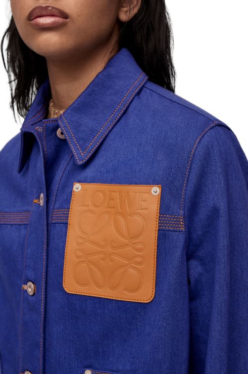 azul brillante chaqueta de trabajo en denim Loewe R8J8Z1180 mujer