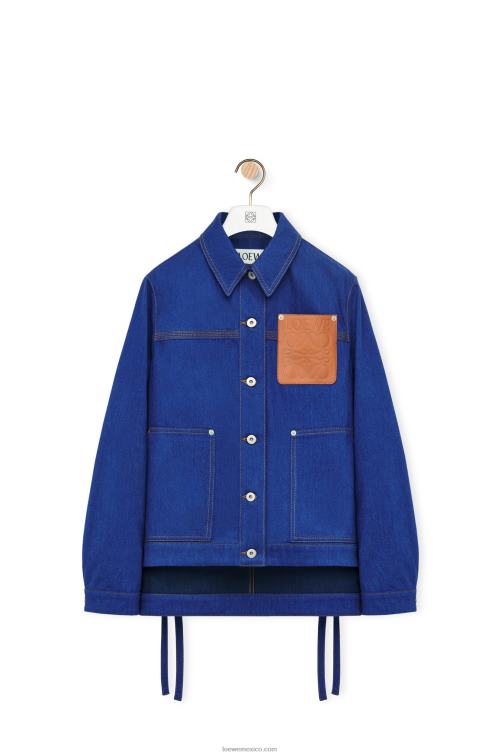 azul brillante chaqueta de trabajo en denim Loewe R8J8Z1180 mujer