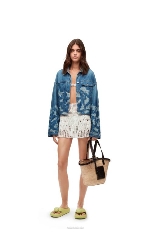 azul claro/blanco chamarra corta de pescado en denim Loewe R8J8Z1169 mujer
