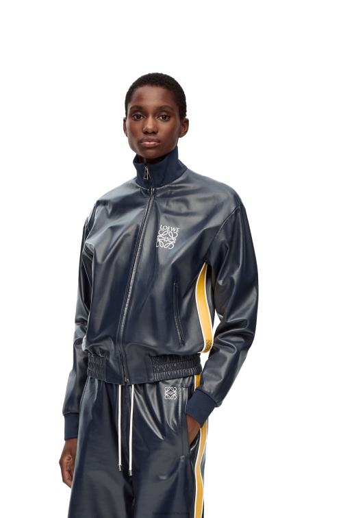 azul marino/amarillo chaqueta de chándal en napa Loewe R8J8Z1121 mujer