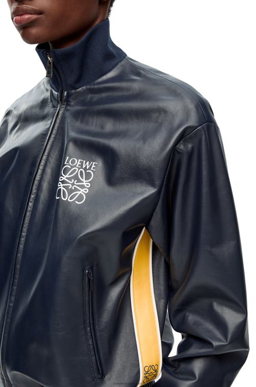 azul marino/amarillo chaqueta de chándal en napa Loewe R8J8Z1121 mujer