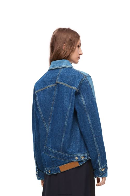 azul mezclilla chaqueta deconstruida en denim Loewe R8J8Z1163 mujer