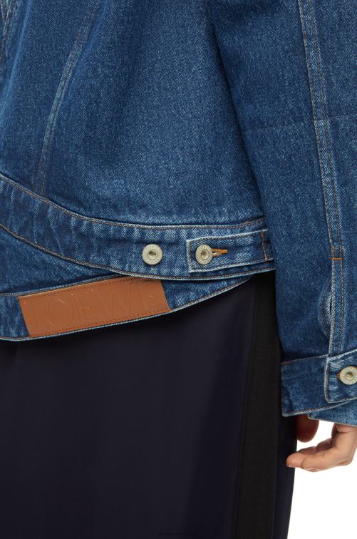 azul mezclilla chaqueta deconstruida en denim Loewe R8J8Z1163 mujer