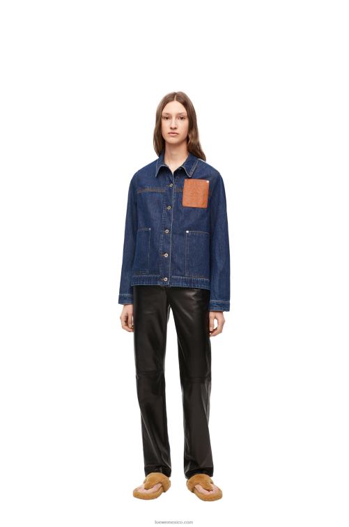 azul vaquero/azul vaquero claro chaqueta de trabajo en denim Loewe R8J8Z1193 mujer