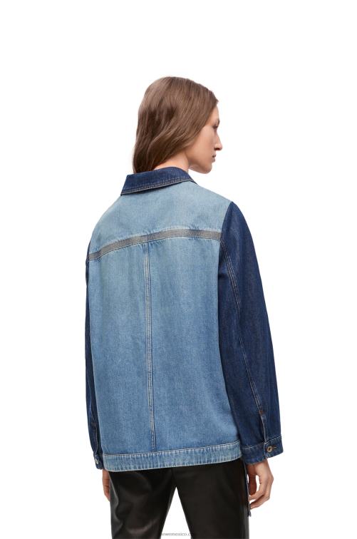 azul vaquero/azul vaquero claro chaqueta de trabajo en denim Loewe R8J8Z1193 mujer