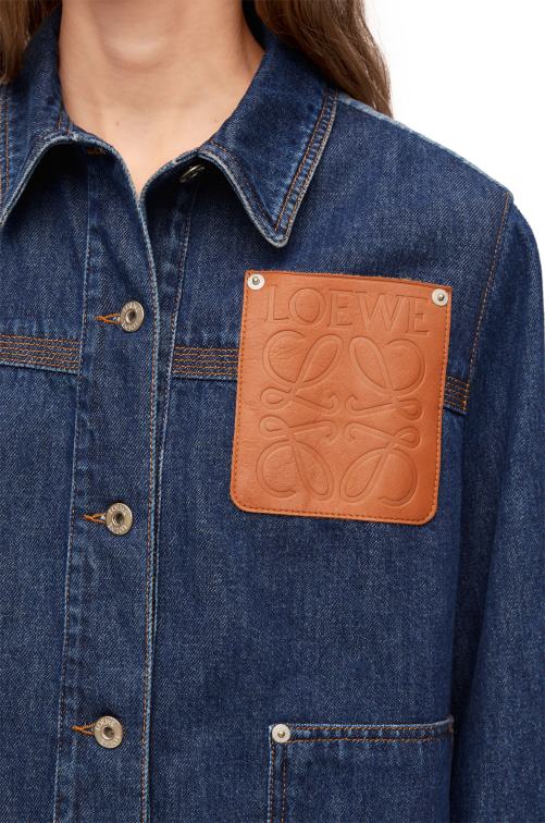 azul vaquero/azul vaquero claro chaqueta de trabajo en denim Loewe R8J8Z1193 mujer