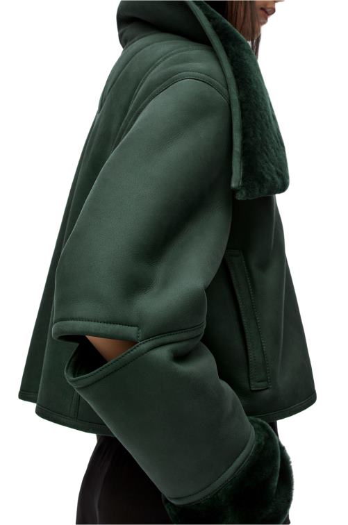 botella verde chaqueta deconstruida de borrego Loewe R8J8Z1132 mujer