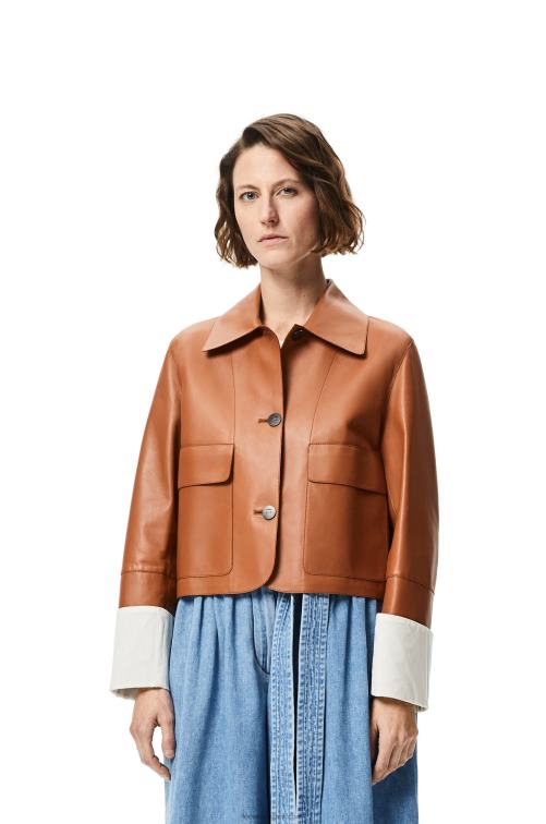 broncearse chaqueta vuelta de piel de cordero napa Loewe R8J8Z1136 mujer