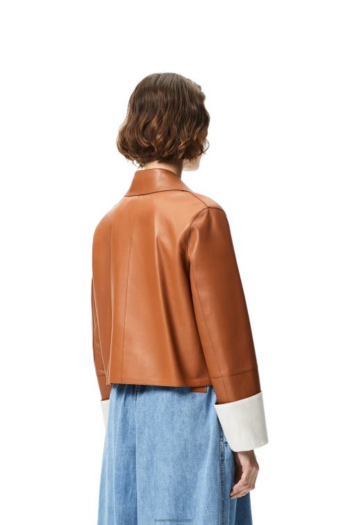 broncearse chaqueta vuelta de piel de cordero napa Loewe R8J8Z1136 mujer