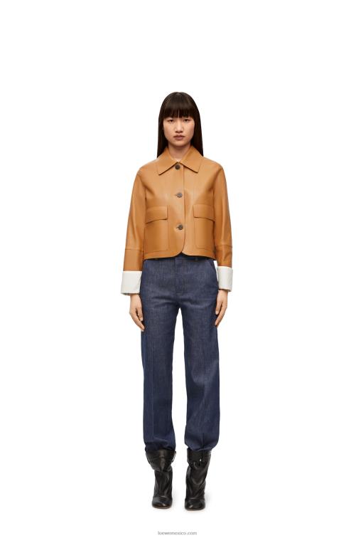 cálido desierto chaqueta vuelta de piel de cordero napa Loewe R8J8Z1133 mujer