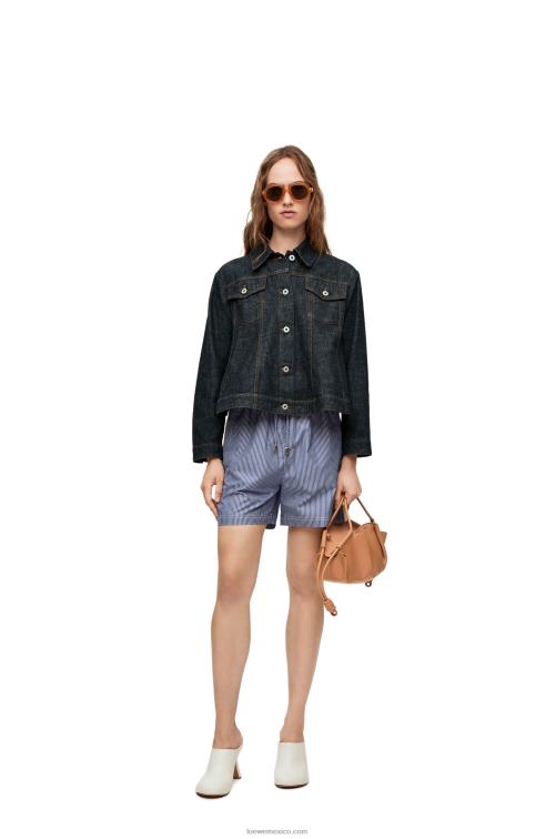 mezclilla azul chamarra trapecio en denim Loewe R8J8Z1178 mujer