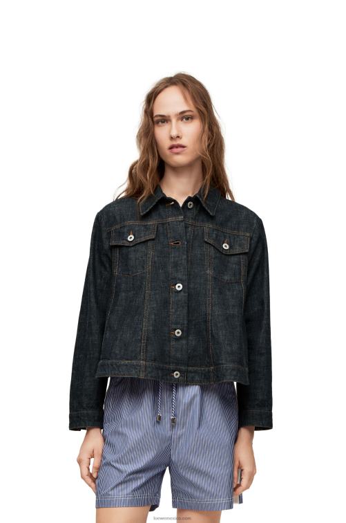 mezclilla azul chamarra trapecio en denim Loewe R8J8Z1178 mujer