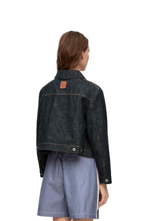 mezclilla azul chamarra trapecio en denim Loewe R8J8Z1178 mujer