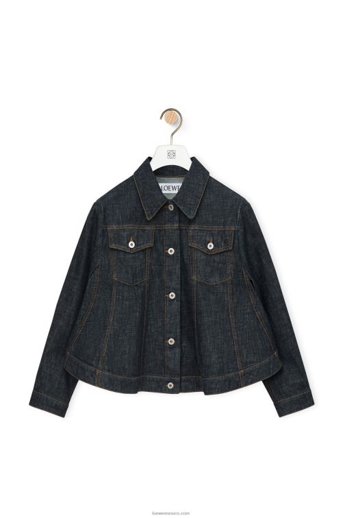 mezclilla azul chamarra trapecio en denim Loewe R8J8Z1178 mujer
