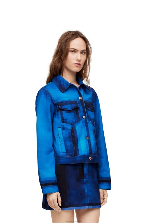 mezclilla chamarra pixelada en denim Loewe R8J8Z1175 mujer
