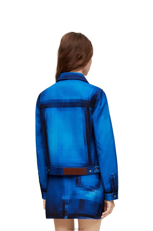 mezclilla chamarra pixelada en denim Loewe R8J8Z1175 mujer