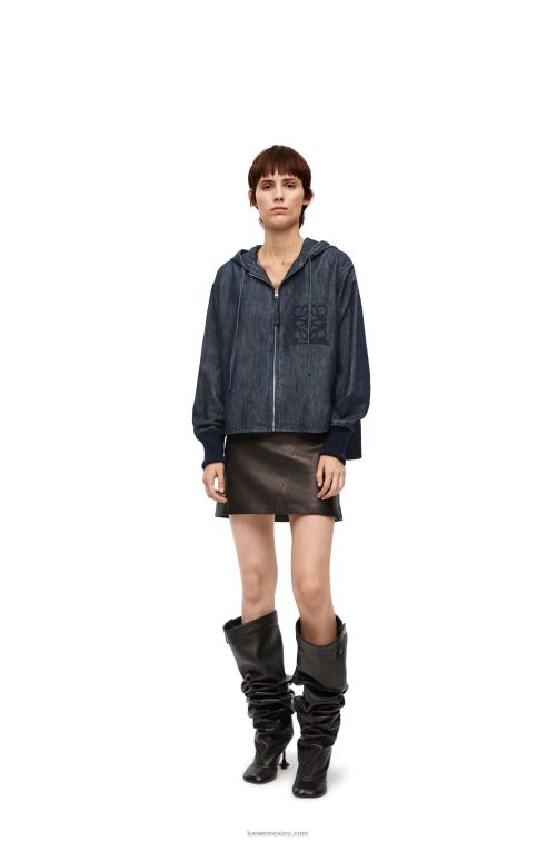 índigo chaqueta vaquera con capucha Loewe R8J8Z1164 mujer