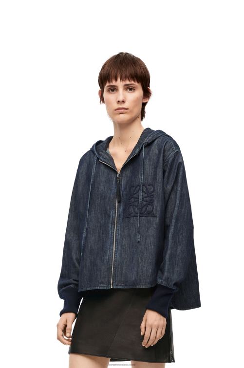 índigo chaqueta vaquera con capucha Loewe R8J8Z1164 mujer