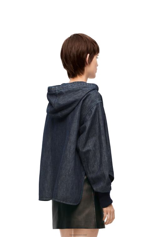 índigo chaqueta vaquera con capucha Loewe R8J8Z1164 mujer