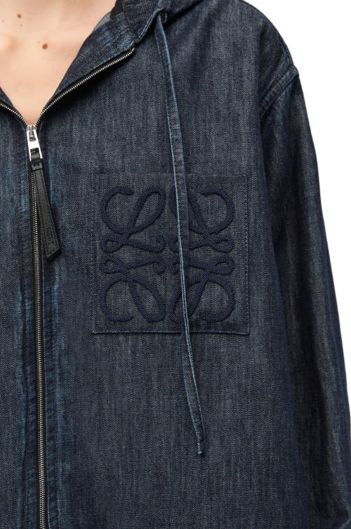 índigo chaqueta vaquera con capucha Loewe R8J8Z1164 mujer