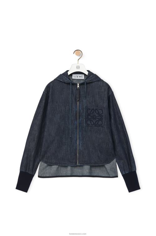 índigo chaqueta vaquera con capucha Loewe R8J8Z1164 mujer
