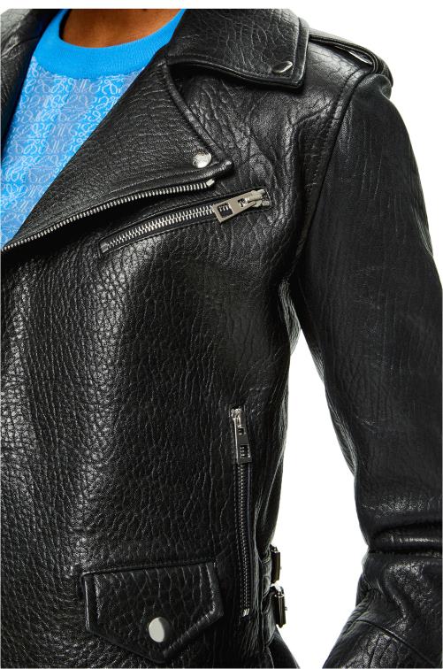 negro cazadora biker de napa Loewe R8J8Z1137 mujer