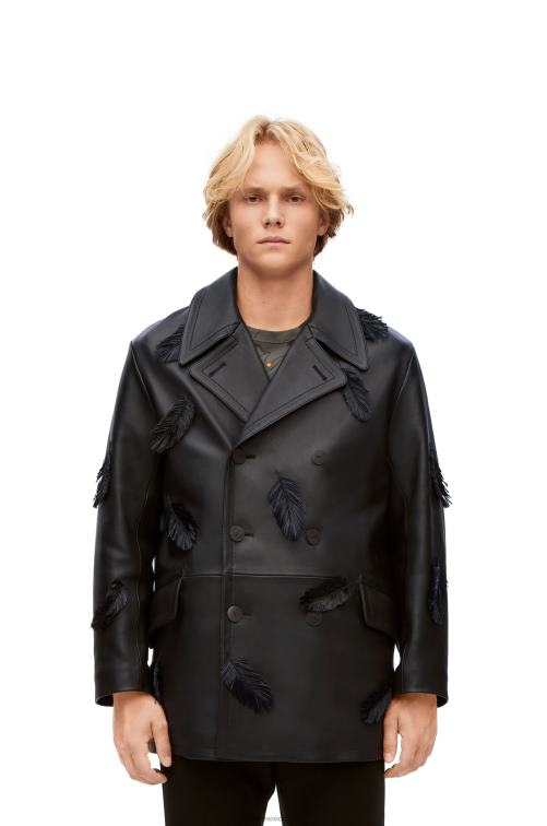 negro chaquetón aullido en napa Loewe R8J8Z1107 mujer