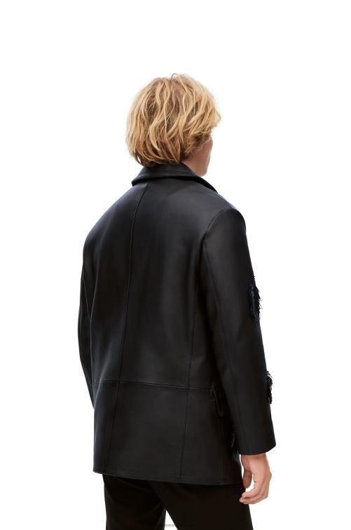 negro chaquetón aullido en napa Loewe R8J8Z1107 mujer